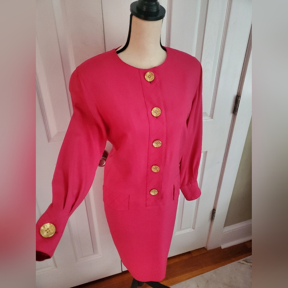 Vintage Starington Gold Accent Pink Dress